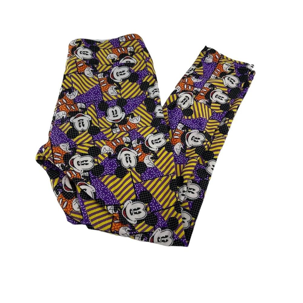 LuLaRoe Disney Mickey Mouse Women's Leggings One Size Multicolor EUC